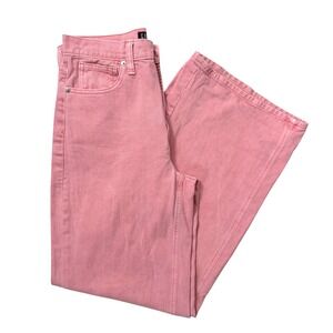 GAP High Rise Wide Leg Garment Dyed Jeans Pink Rosette 100% Cotton Sz. 2 / 26 R